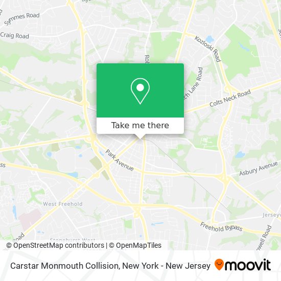 Mapa de Carstar Monmouth Collision