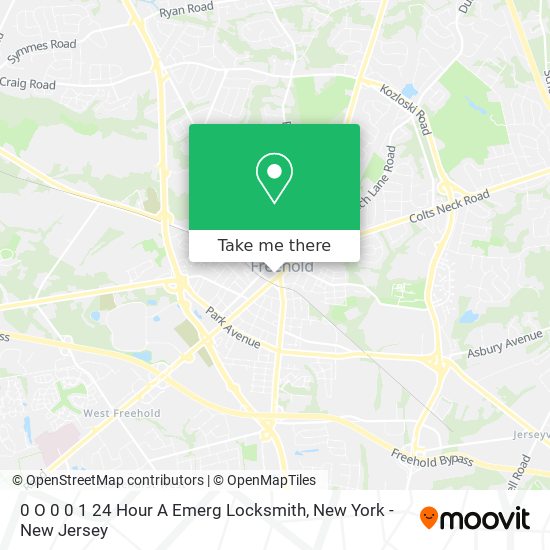 Mapa de 0 O 0 0 1 24 Hour A Emerg Locksmith