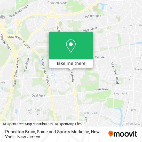 Princeton Brain, Spine and Sports Medicine map