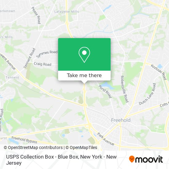 USPS Collection Box - Blue Box map