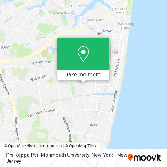 Phi Kappa Psi- Monmouth University map