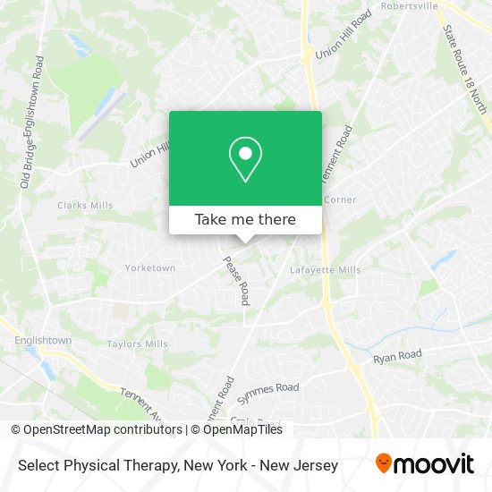 Select Physical Therapy map