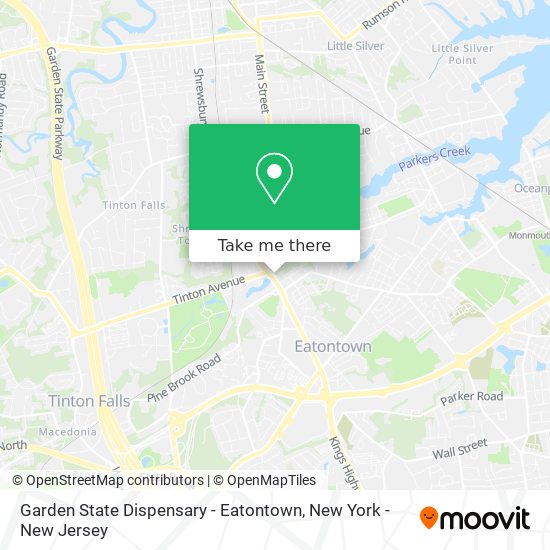 Mapa de Garden State Dispensary - Eatontown