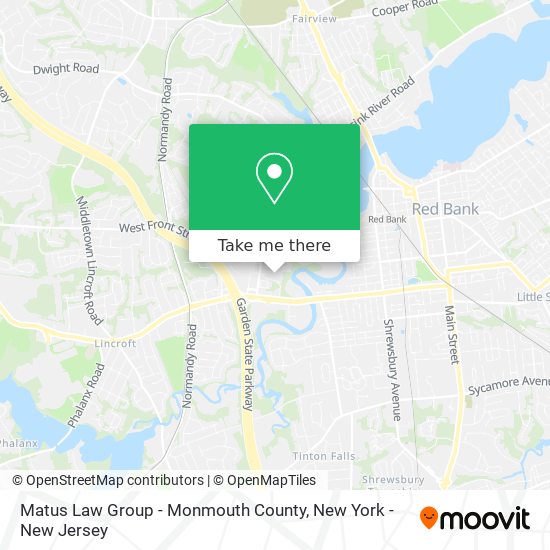 Matus Law Group - Monmouth County map