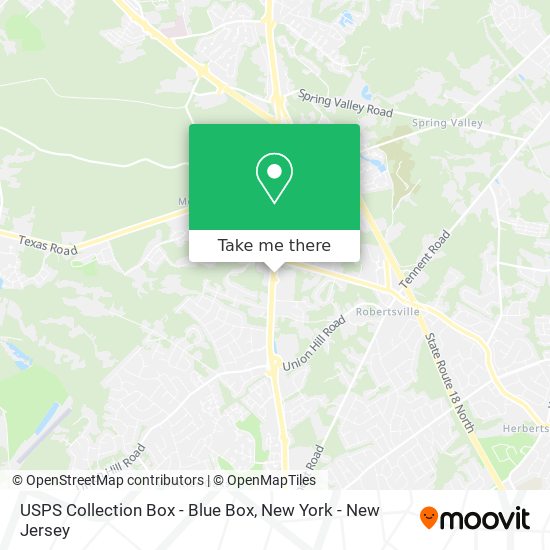 Mapa de USPS Collection Box - Blue Box