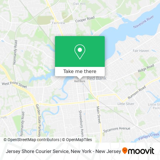 Mapa de Jersey Shore Courier Service