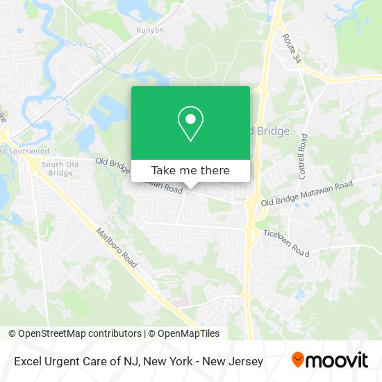 Excel Urgent Care of NJ map