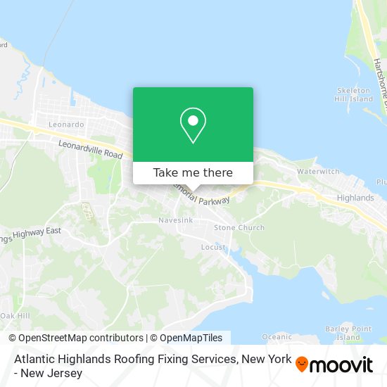 Atlantic Highlands Roofing Fixing Services map
