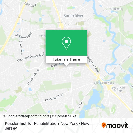 Kessler Inst for Rehabilitation map