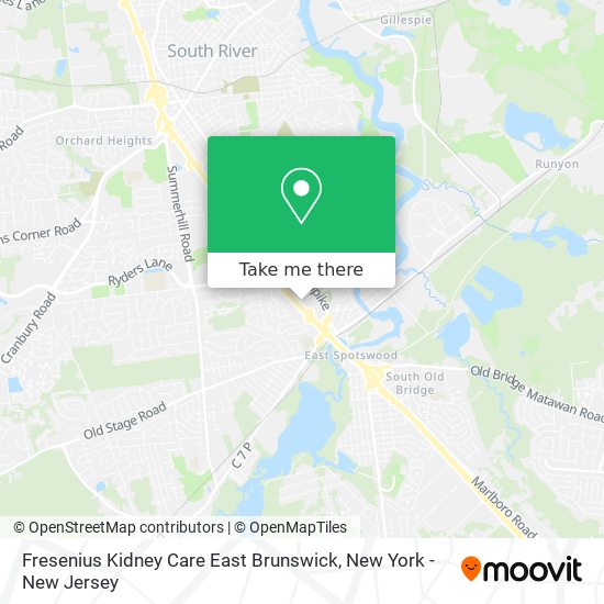 Fresenius Kidney Care East Brunswick map