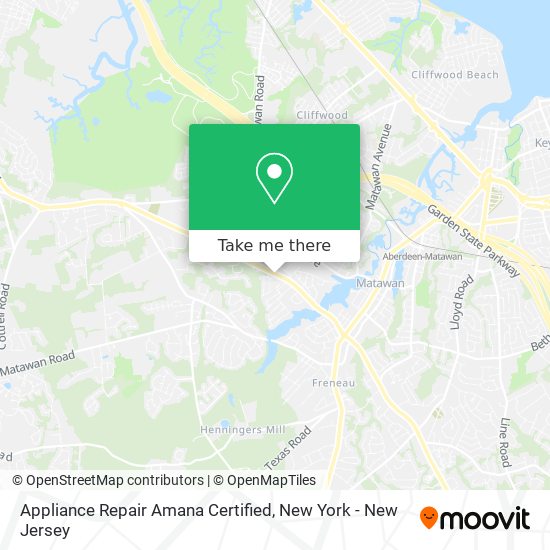 Mapa de Appliance Repair Amana Certified