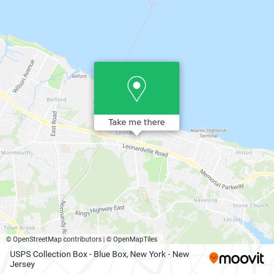 Mapa de USPS Collection Box - Blue Box