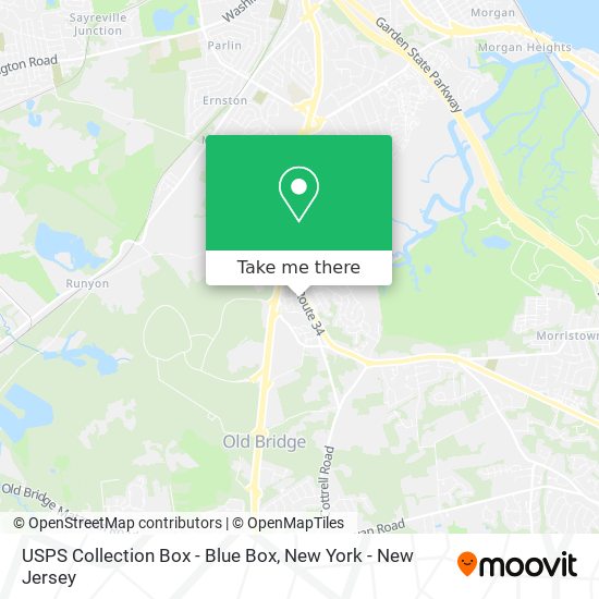 Mapa de USPS Collection Box - Blue Box