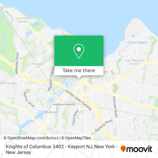 Knights of Columbus 3402 - Keyport NJ map