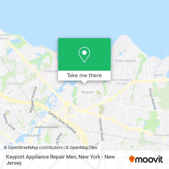 Keyport Appliance Repair Men map