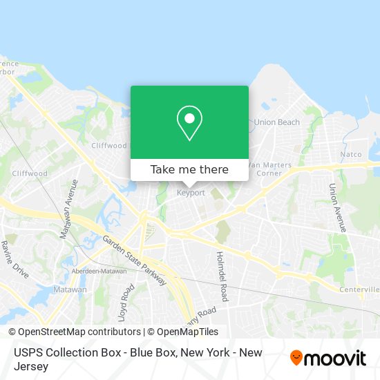 Mapa de USPS Collection Box - Blue Box