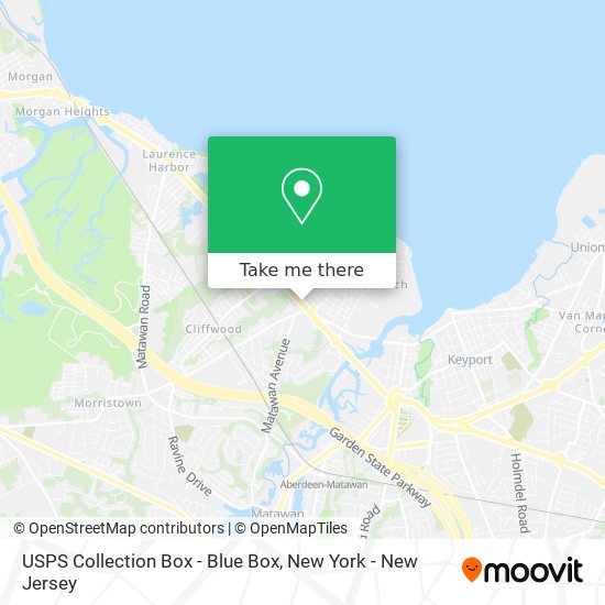 Mapa de USPS Collection Box - Blue Box