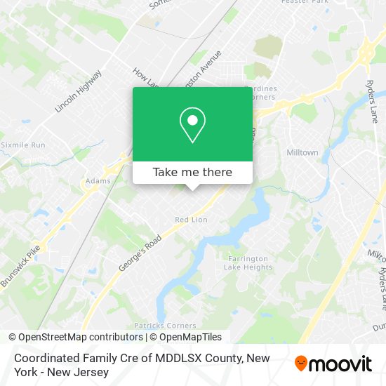 Coordinated Family Cre of MDDLSX County map