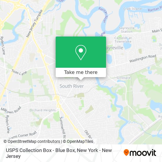 USPS Collection Box - Blue Box map