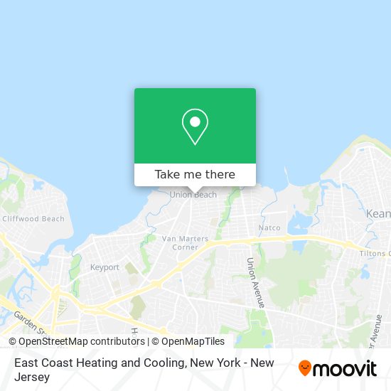 East Coast Heating and Cooling map