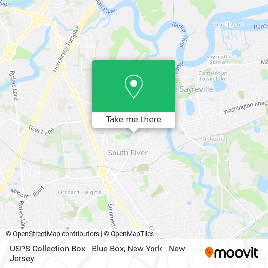 USPS Collection Box - Blue Box map