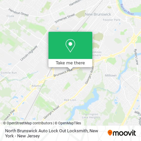 North Brunswick Auto Lock Out Locksmith map