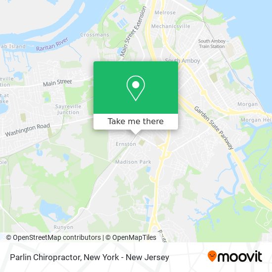 Parlin Chiropractor map