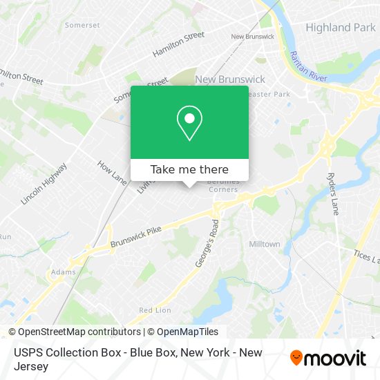 Mapa de USPS Collection Box - Blue Box