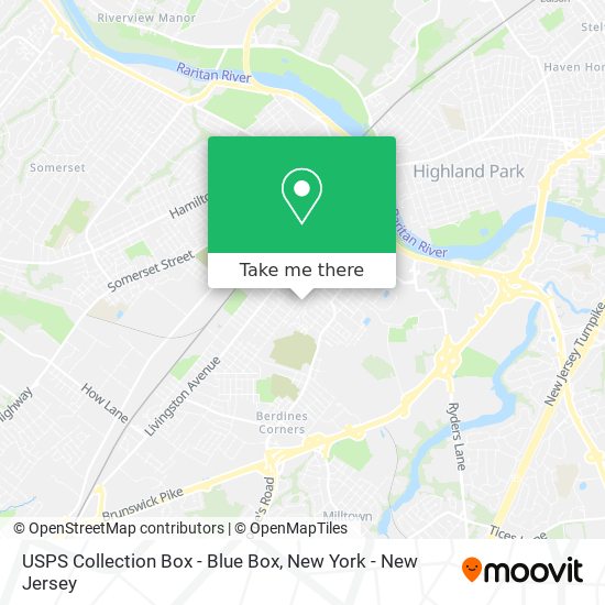 Mapa de USPS Collection Box - Blue Box