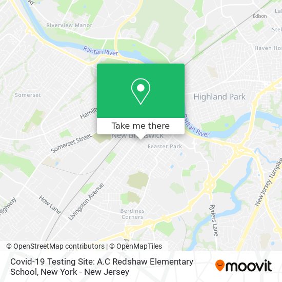 Covid-19 Testing Site: A.C Redshaw Elementary School map