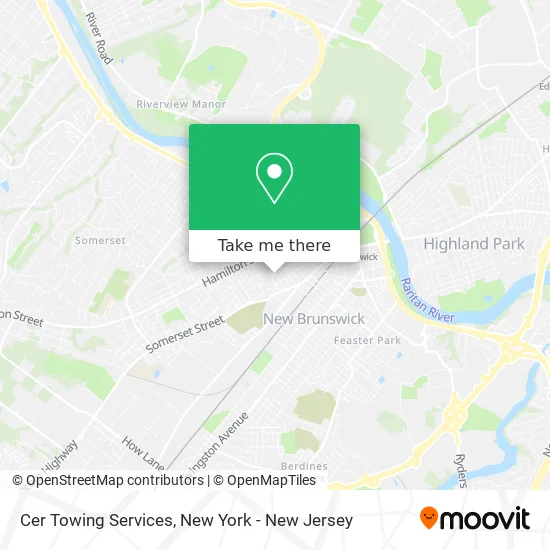 Cer Towing Services map