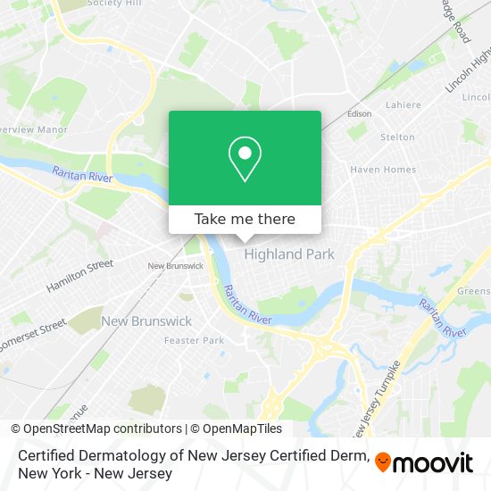 Certified Dermatology of New Jersey Certified Derm map