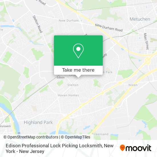 Edison Professional Lock Picking Locksmith map