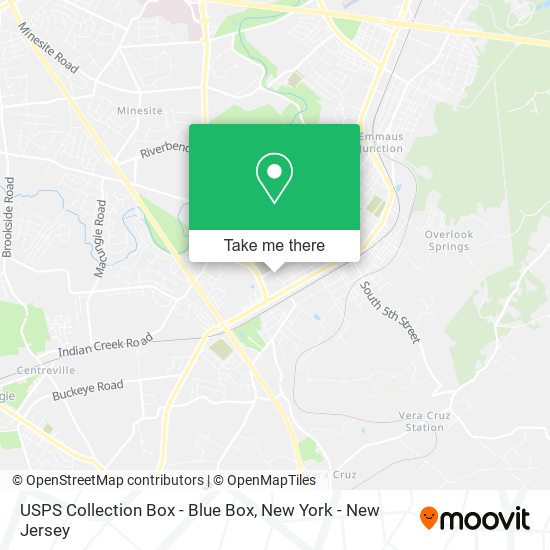 Mapa de USPS Collection Box - Blue Box