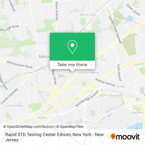 Rapid STD Testing Center Edison map