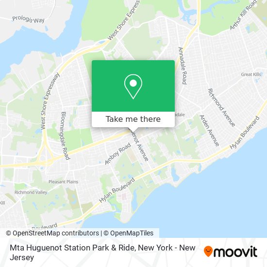 Mta Huguenot Station Park & Ride map