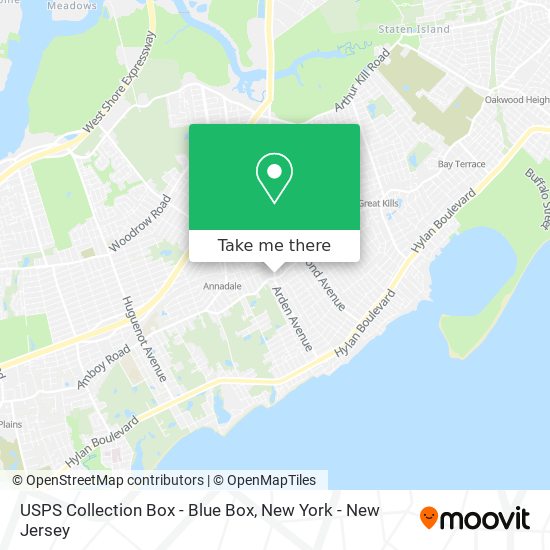 Mapa de USPS Collection Box - Blue Box