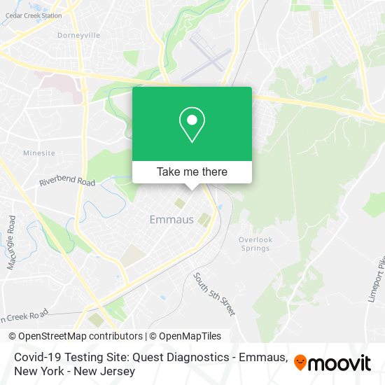 Mapa de Covid-19 Testing Site: Quest Diagnostics - Emmaus