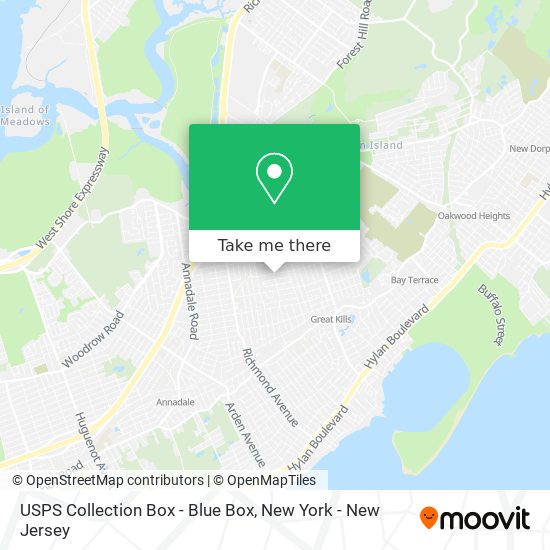 Mapa de USPS Collection Box - Blue Box