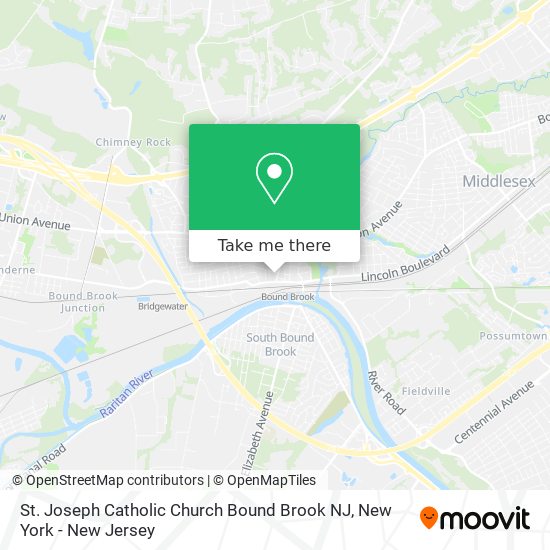 St. Joseph Catholic Church Bound Brook NJ map