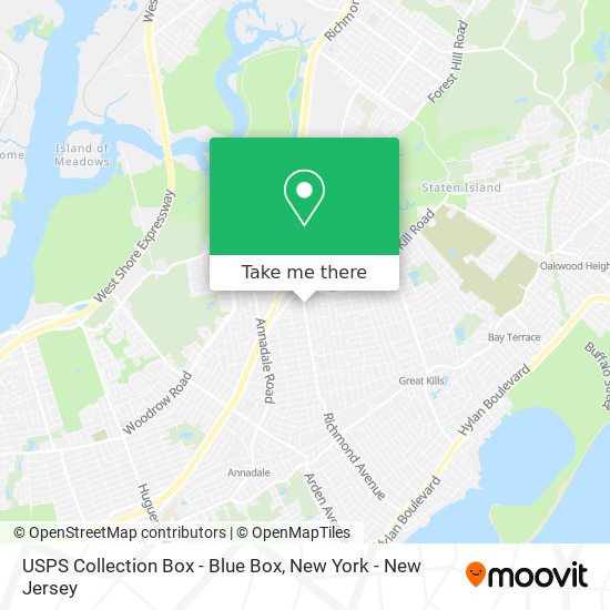 Mapa de USPS Collection Box - Blue Box