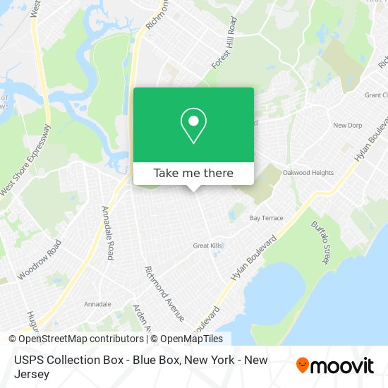 USPS Collection Box - Blue Box map