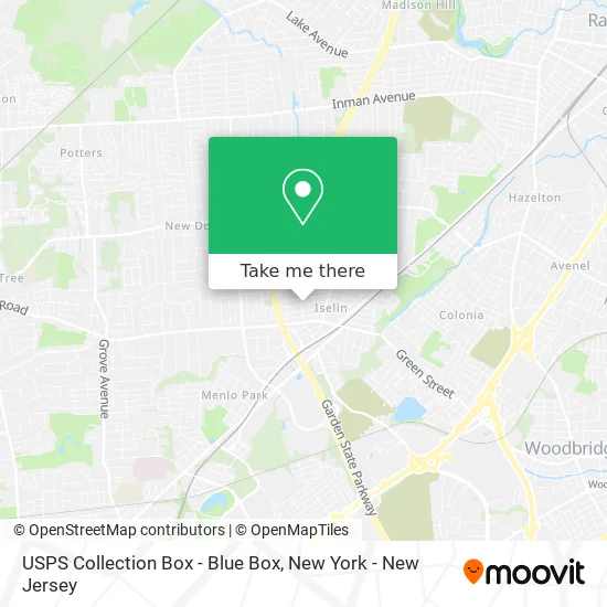 USPS Collection Box - Blue Box map