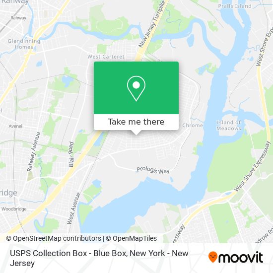 Mapa de USPS Collection Box - Blue Box