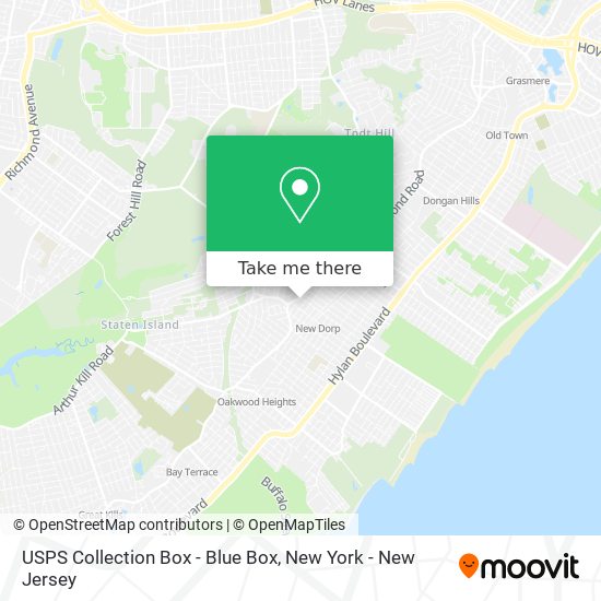 USPS Collection Box - Blue Box map