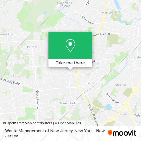 Waste Management of New Jersey map