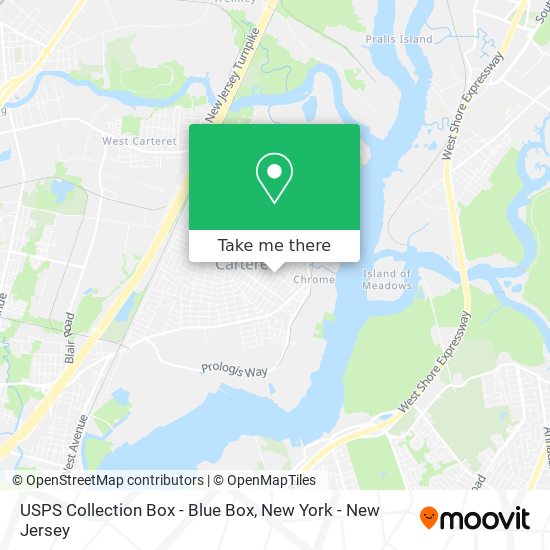 USPS Collection Box - Blue Box map