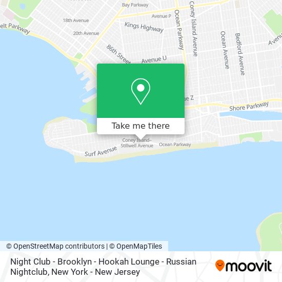 Mapa de Night Club - Brooklyn - Hookah Lounge - Russian Nightclub