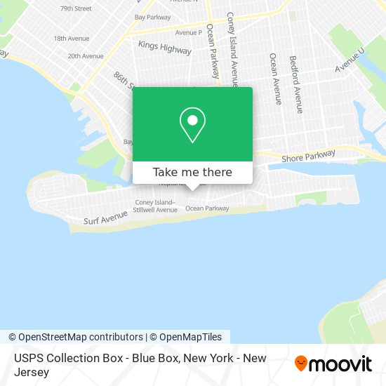 USPS Collection Box - Blue Box map