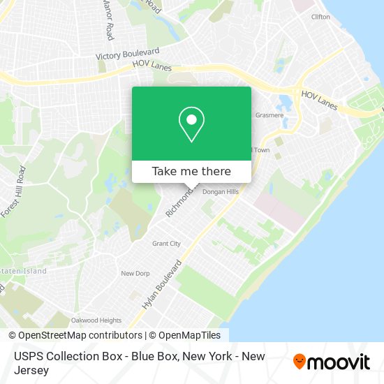 Mapa de USPS Collection Box - Blue Box